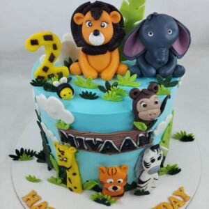 Blue Jungle Animal Cake by Bakers Home Bengaluru