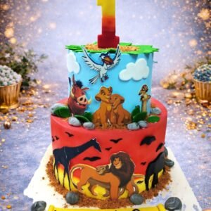 Colorful Jungle Cake with Number One Topper by Bakers Home Bengaluru