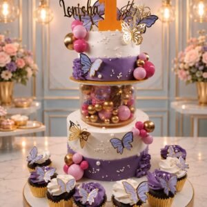 Colorful Tiered Cake with Floral Accents by Bakers Home Bengaluru