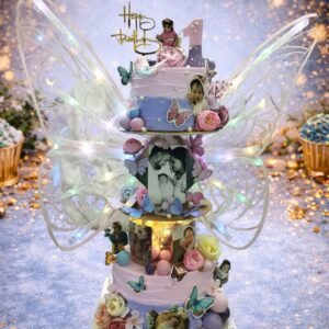 Colorful Tiered Cake with Floral Accents III by Bakers Home Bengaluru