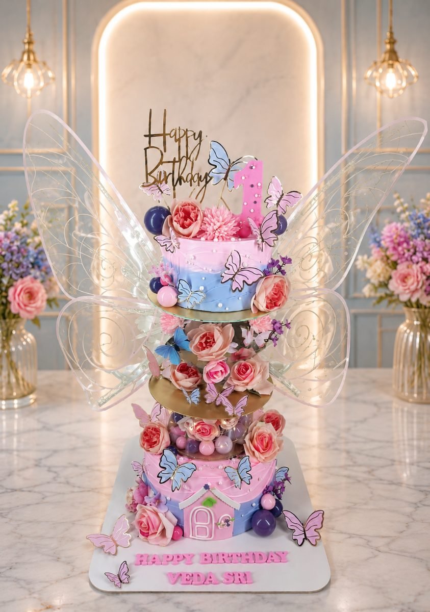 Colorful Tiered Cake with Toys by Bakers Home Bengaluru