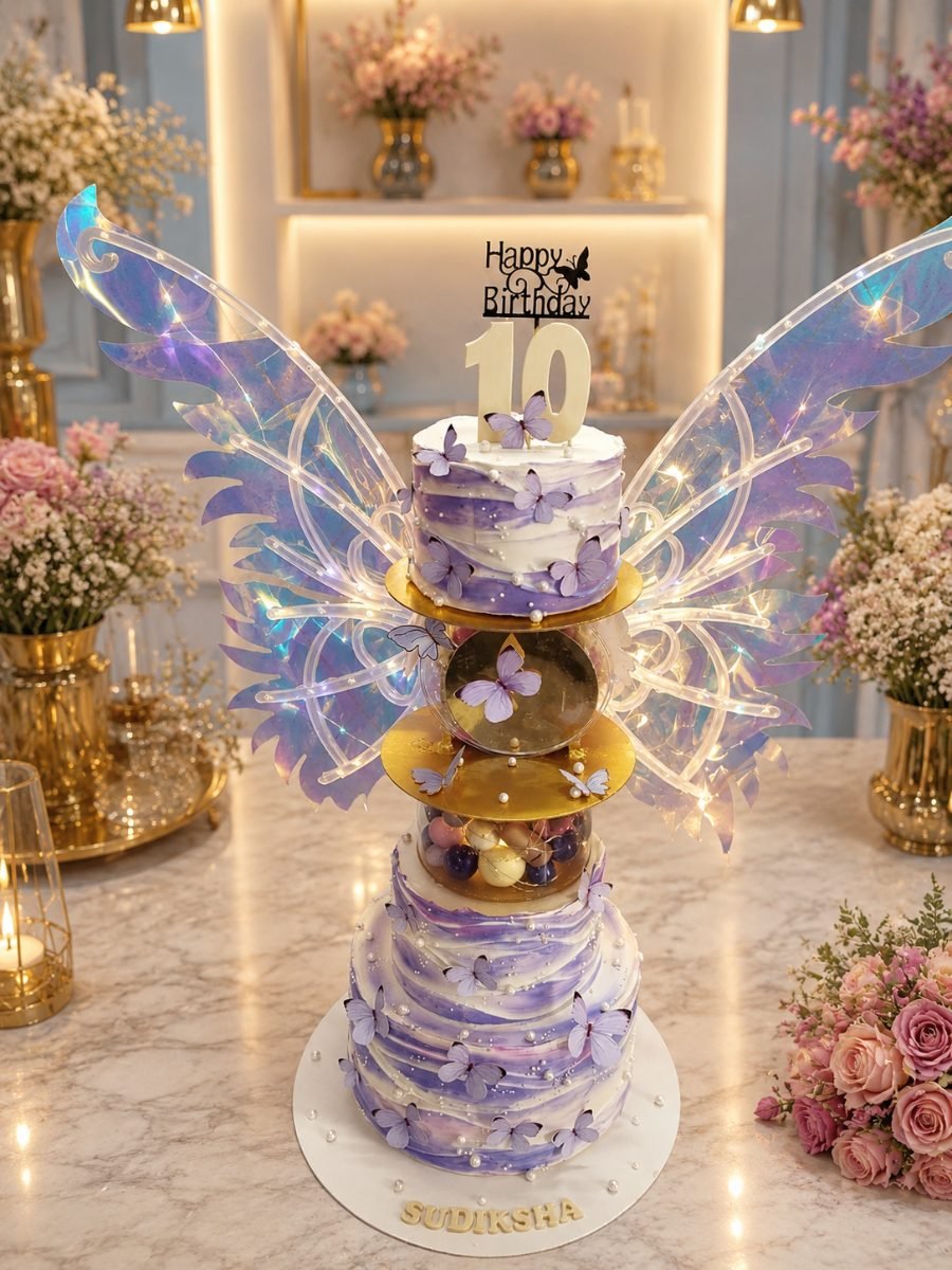 Elegant Fairy Wing Cake by Bakers Home Bengaluru