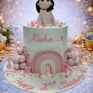 Elegant Floral Cake with Figure by Bakers Home Bengaluru
