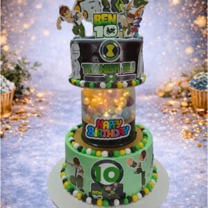 Elegant Green and Floral Tiered Cake by Bakers Home Bengaluru