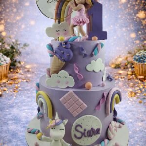 Elegant Purple Floral Cake by Bakers Home Bengaluru