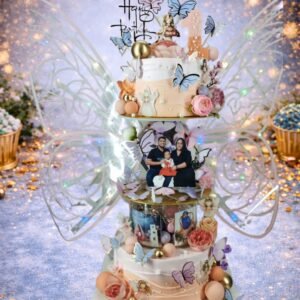 Elegant White and Floral Tiered Cake III by Bakers Home Bengaluru