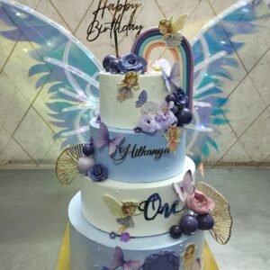Fairy Theme Tiered Cake with Wings II by Bakers Home Bengaluru