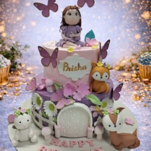 Floral Cake with Bunny and Basket by Bakers Home Bengaluru