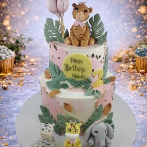 Jungle Cake with Lion and Elephant by Bakers Home Bengaluru