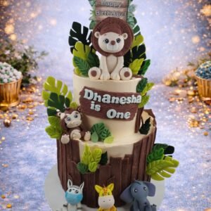 Jungle Cake with Monkey and Number One by Bakers Home Bengaluru