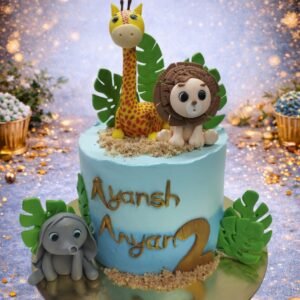 Jungle First Birthday Cake by Bakers Home Bengaluru