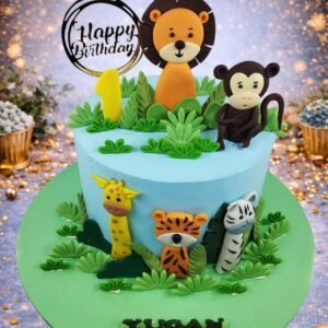 Jungle First Birthday Cake II by Bakers Home Bengaluru