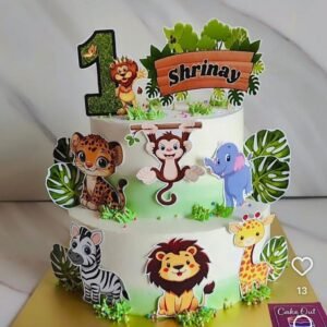 Jungle Safari First Birthday Cake by Bakers Home Bengaluru