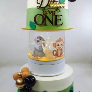 Jungle Theme Cake with Lion and Number One by Bakers Home Bengaluru