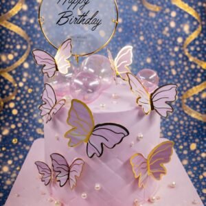 Pink Butterfly Cake with Name Topper by Bakers Home Bengaluru