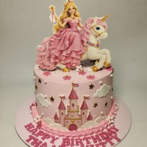 Pink Tiered Floral Princess Cake by Bakers Home Bengaluru