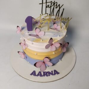 Purple Floral Butterfly Cake by Bakers Home Bengaluru