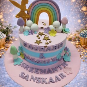 Rainbow and Floral Cake by Bakers Home Bengaluru