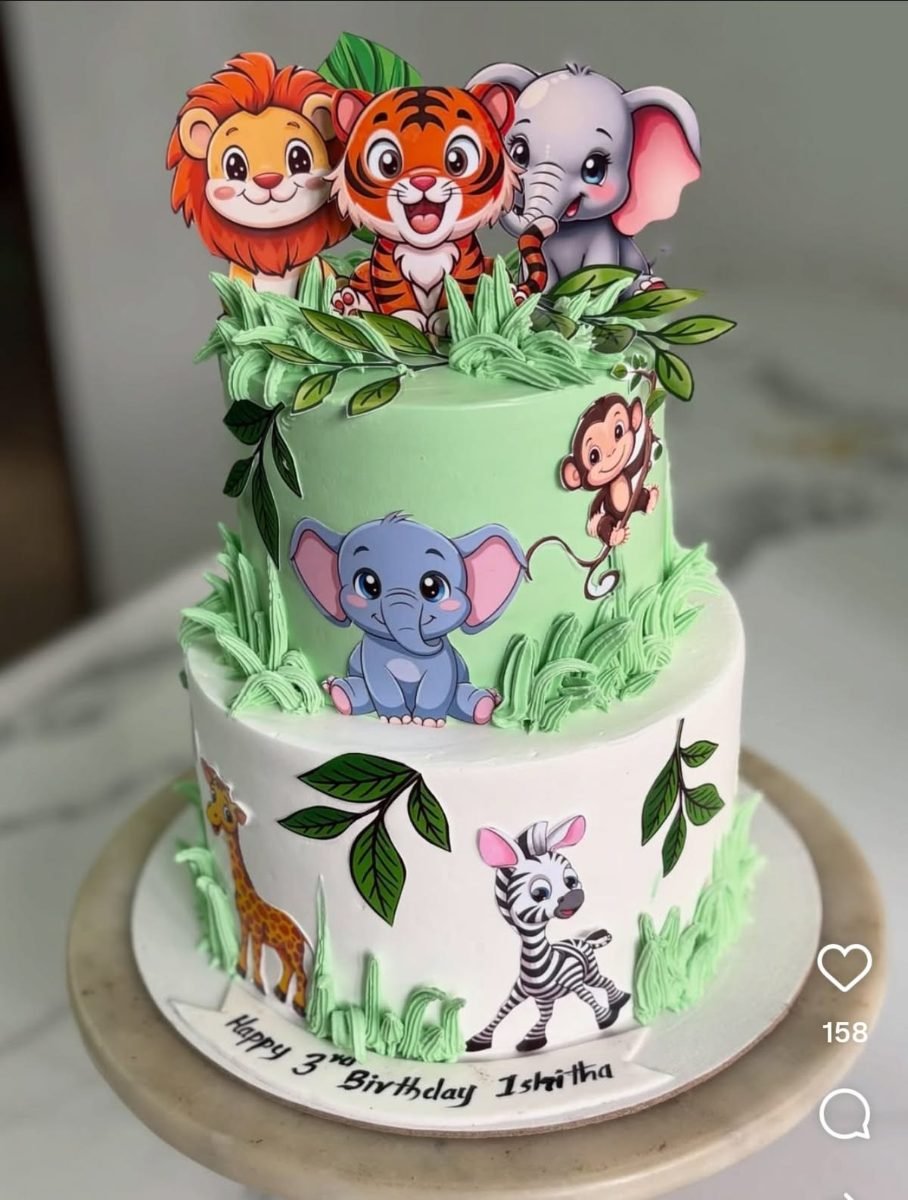 Safari Animal Adventure Cake by Bakers Home Bengaluru