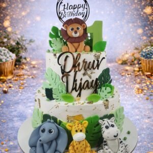 Safari Cake with Elephant and Giraffe II by Bakers Home Bengaluru