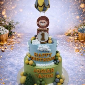 Safari Cake with Giraffe and Green Leaves by Bakers Home Bengaluru