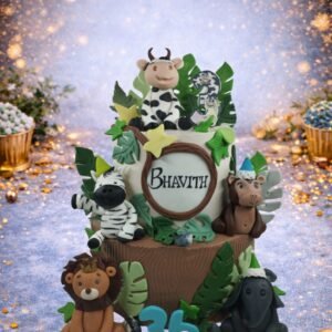 Safari Cake with Lion and Number One by Bakers Home Bengaluru