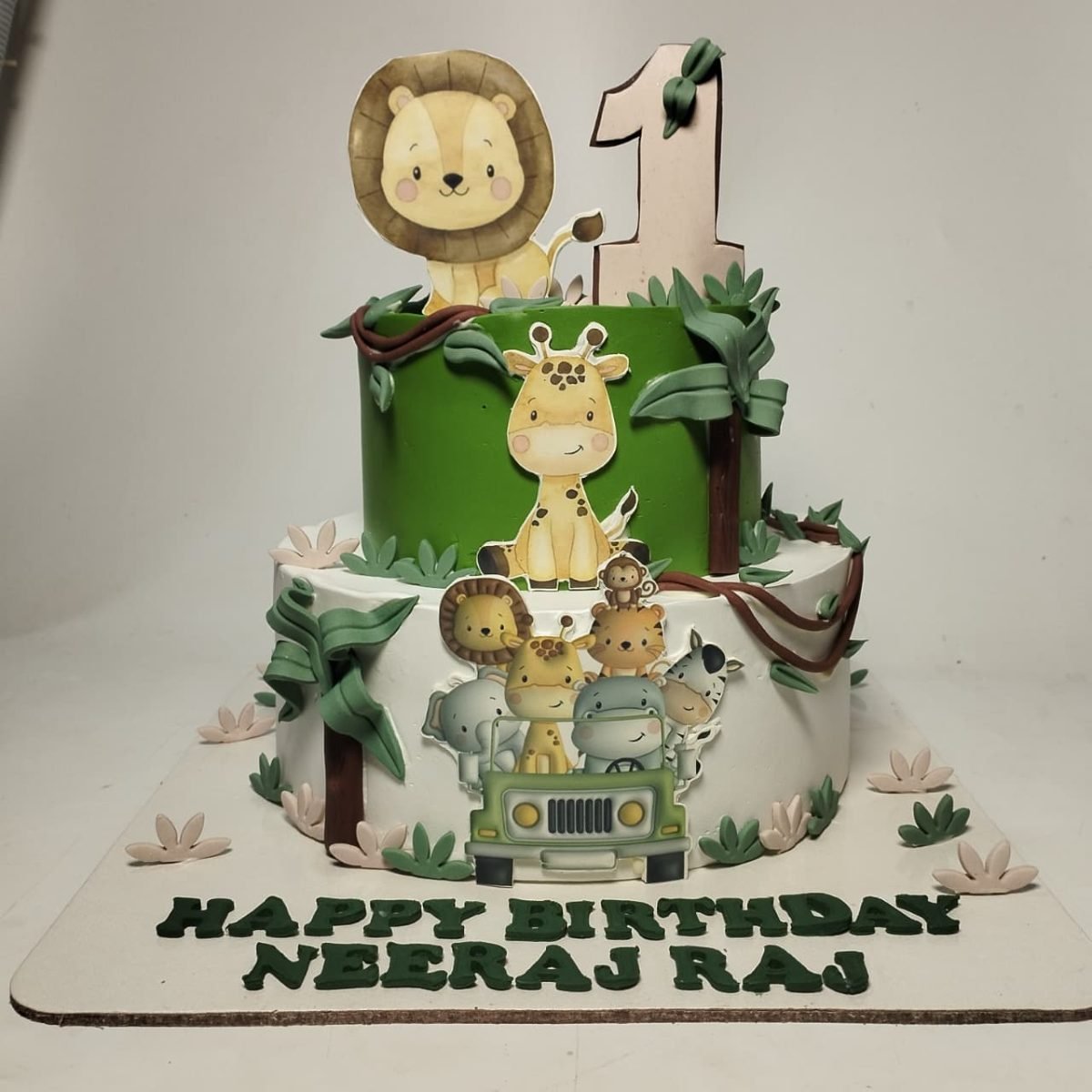 Safari Jeep First Birthday Cake by Bakers Home Bengaluru