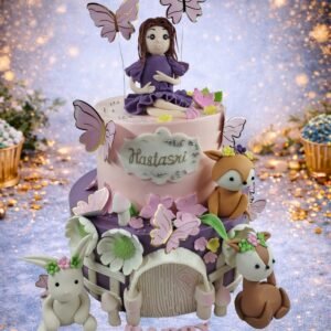 Whimsical Floral and Bunny Cake by Bakers Home Bengaluru