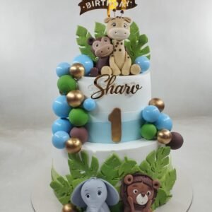 Woodland Animal Two Tier Cake by Bakers Home Bengaluru