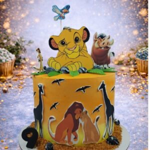 Yellow Lion First Birthday Cake by Bakers Home Bengaluru